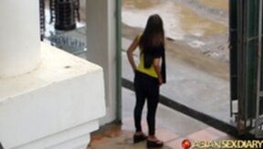 Bou strips bra and panties and rides cock