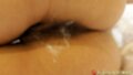 My b on her side showing her creampied pussy