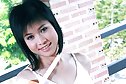 Short haired cutie Beau Suni strips while making breakfast