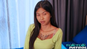 Pikka Thai strips and rides cock and cum over her breasts