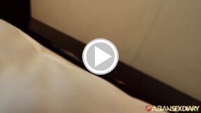 Long haired LBFM Novy fucked from behind and doggy style sex