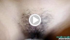 An sucks cock in glasses and gets fucked doggy style